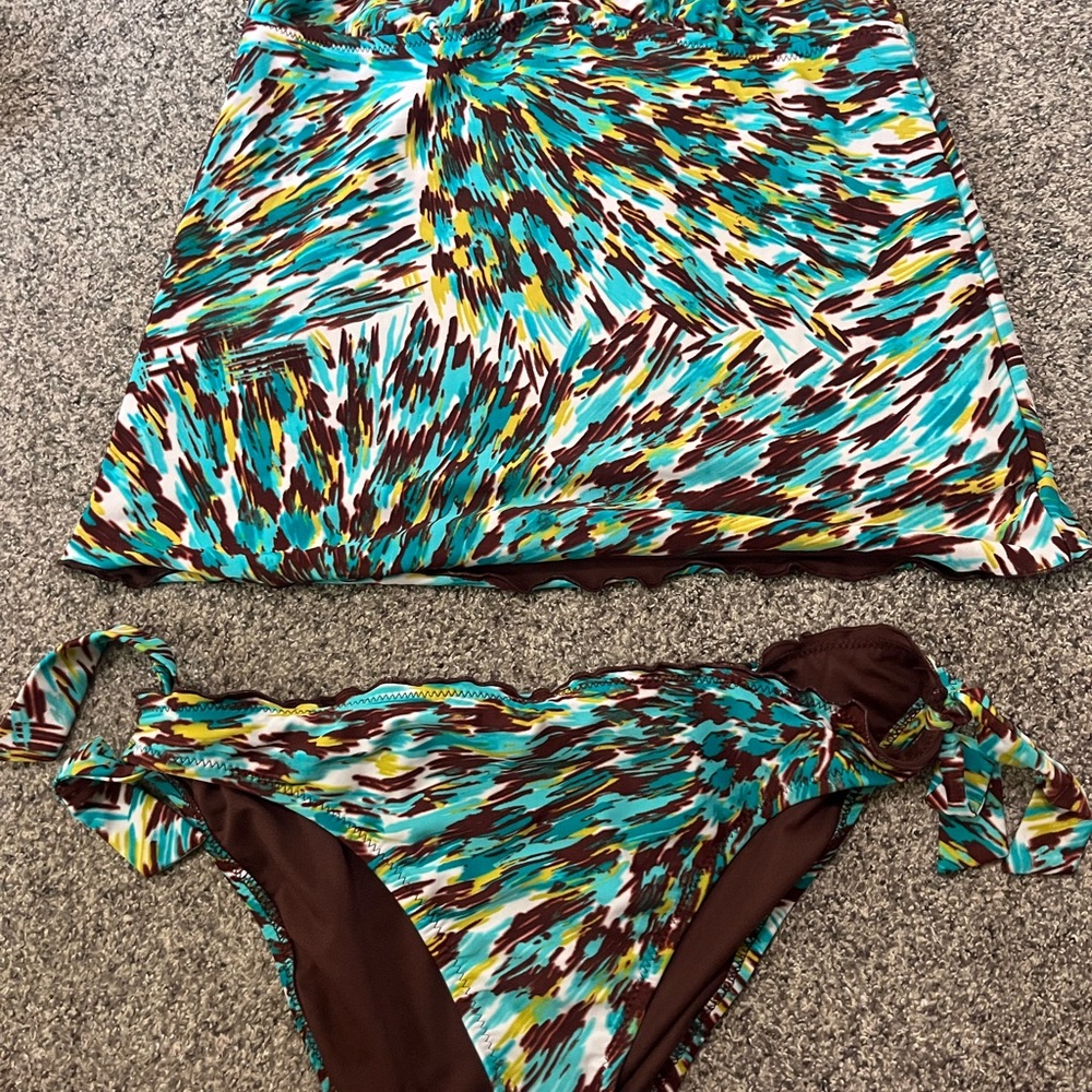 Vibrant Multicolor Swim Skirt and Bikini Bottom
